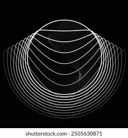 Abstract oval Lines Background with geometric circles . Vector rotating ellipse Line Design . Poster template . Concentric circles logo .Minimal art 