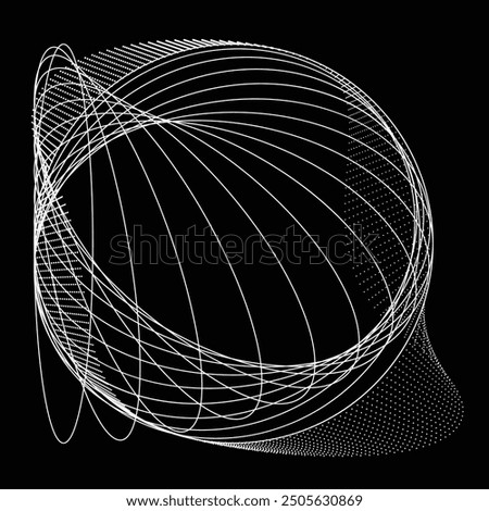 Abstract oval Lines Background with geometric circles . Vector rotating ellipse Line Design . Poster template . Concentric circles logo .Minimal art 
