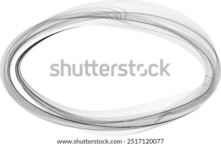 Abstract oval Lines .Elliptical frame with many circles . Vector highlight ellipse line design .Round line art border frame .Concentric oval circles logo .Doodle strokes in oval form .
