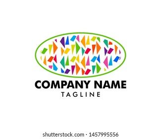 Abstract Oval Mosaic Logo Design Template
