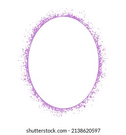 Abstract oval paint splatter frame isolated vector illustration. Rim for design. Border paint blank template