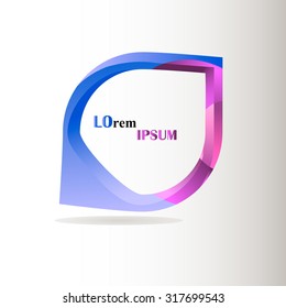 Abstract oval pattern with elongated corners for logo design template