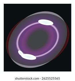 Abstract oval shape with glowing purple and white rings creates a futuristic and mysterious atmosphere