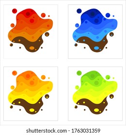 Abstract oval shapes. Colored wallpaper on a white background.