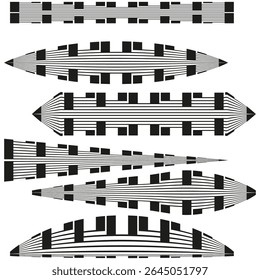 Abstract oval shapes. Layered vector elements. Modern graphic pattern. Intersecting line design.