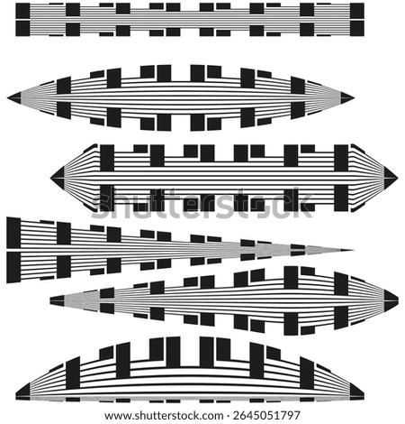 Abstract oval shapes. Layered vector elements. Modern graphic pattern. Intersecting line design.