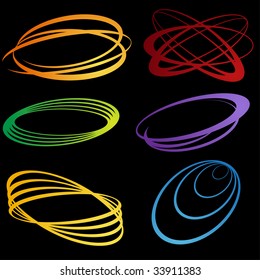 conjunto de formas ovaladas abstractas