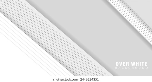 abstract over white background, Minimal geometric vector background. Dynamic white shapes with gray lines figures