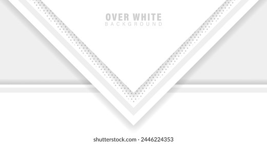 Abstrakt über weißem Hintergrund, Minimal geometrische Vektorgrafik Hintergrund. Dynamische weiße Formen mit grauen Linien Figuren