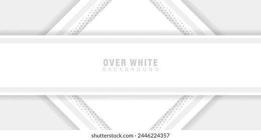 abstract over white background, Minimal geometric vector background. Dynamic white shapes with gray lines figures
