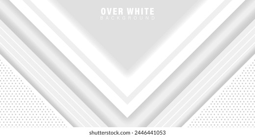 abstract over white background, Minimal geometric vector background. Dynamic white shapes with gray lines figures