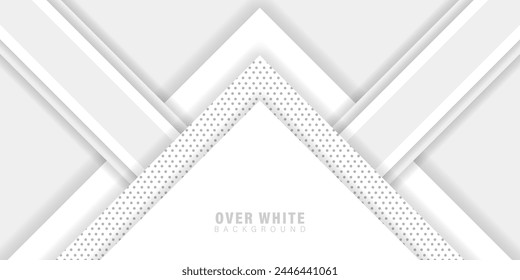 abstract over white background, Minimal geometric vector background. Dynamic white shapes with gray lines figures