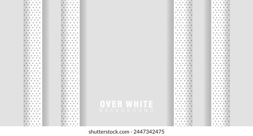 abstract over white background, Minimal geometric vector background. Dynamic white shapes with gray lines figures