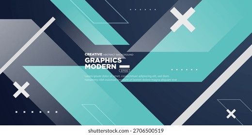 Abstract overlap arrow shapes background with green color element pattern on dark background. Simple overlap banner background style. Eps10 vector