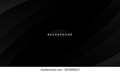 Abstract overlap black curve layer banner background. Modern simple dark gradient curve shape pattern graphic elements. Suit for cover, poster, website, brochure, flyer, business, presentation
