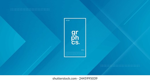 Abstract overlap bright blue papercut illustration background with lines. 3d look and simple pattern. Cool design and luxury. Eps10 vector