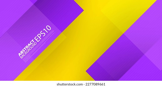 Resumen solapar el fondo de la ilustración de papel amarillo brillante y violeta con un aspecto 3d y un patrón simple. diseño fresco y lujo.vector Eps10