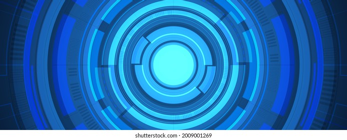 Abstract overlap circle digital background, smart lens technology with light effect