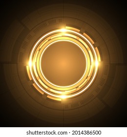 Abstract overlap circle digital background, smart lens technology with light effect