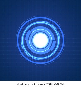 Abstract overlap circle digital background, smart lens technology with light effect, design concept