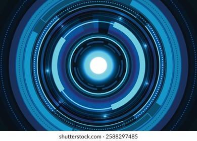 Abstract overlap circle digital background, smart lens technology with light effect