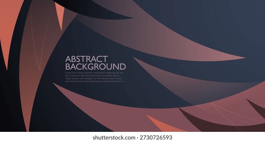 Fondo de patrón de Formas de curva de superposición Abstractas. Diseño de Anuncio simple con estilo de concepto de elemento de color marrón oscuro. Vector Eps10