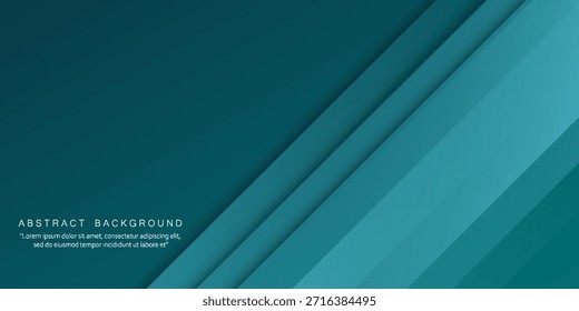 Abstract overlap dark green turquoise geometric gradient square design layers background with shadow and shapes. Eps10 vector