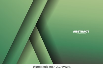 Abstract overlap green colour papercut background vector