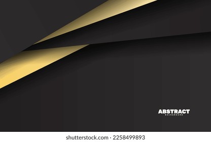 Abstract overlap layer black and yellow color background vector