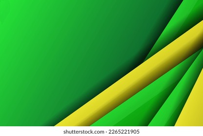 Abstract overlap layer green and yellow color background vector