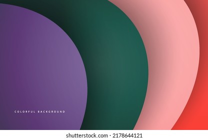 Abstract overlap layer multicolor background vector