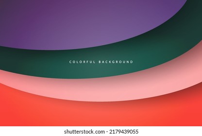 Abstract overlap layer multicolor background vector