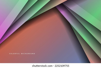 Abstract overlap layer multicolor background vector