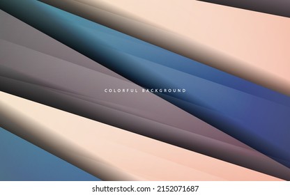 Abstract overlap layer paper cold color background vector
