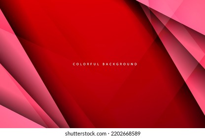 Abstract overlap layer papercut background red color