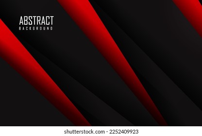 Resumen de capa superpuesta papercut vector de fondo negro y rojo