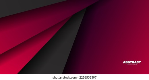 Resumen de capa superpuesta papercut color negro y rojo de fondo vector