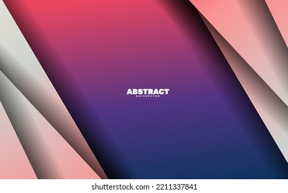 Abstract overlap layer papercut blue color background vector