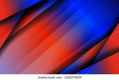 Abstract overlap layer papercut blue and red color background vector