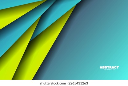 Abstract overlap layer papercut blue and yellow color background vector