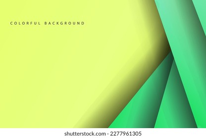 Abstract overlap layer papercut green and yellow backgrond vector