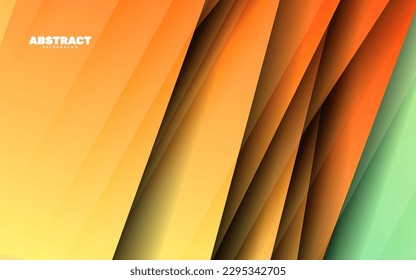 Abstract overlap layer papercut green and orange background