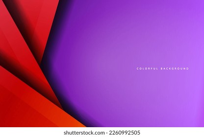 Abstract overlap layer papercut red color and purple color background vector
