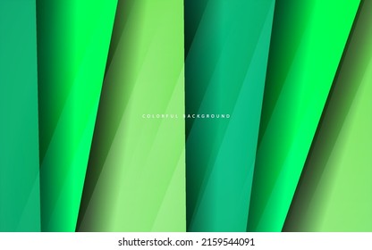 Abstract overlap leyer green colors background vector