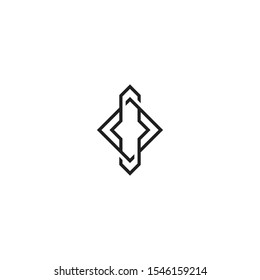Abstract overlap logo with rhombus design vector template