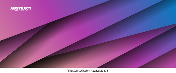Abstract overlap papercut banner background vector