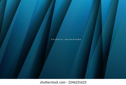 Abstract overlap papercut blue background vector