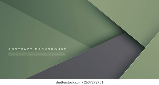 Abstract overlap square theme green background. Simple papercut triangle pattern design. Eps10 vector