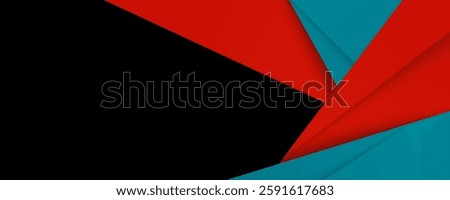 Abstract overlap triangle colorful 3D background with green and orange gradient on dark background.