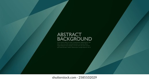 Abstract overlap triangle dark green gradient background. Modern frame papercut pattern. Eps10 vector